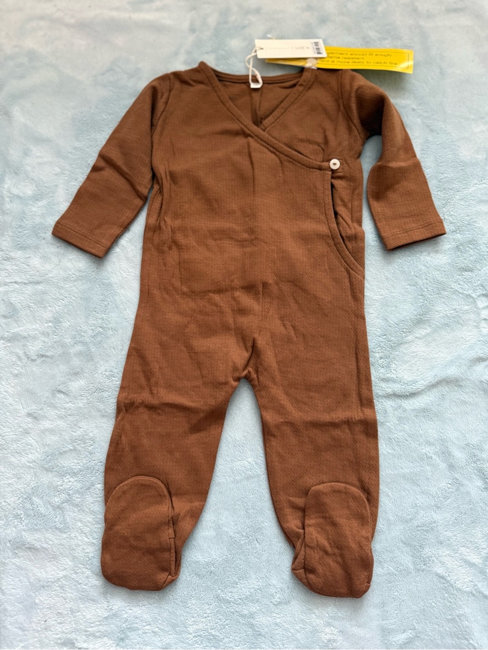 Quincy Mae Brown Footed Baby One-Piece Pajamas